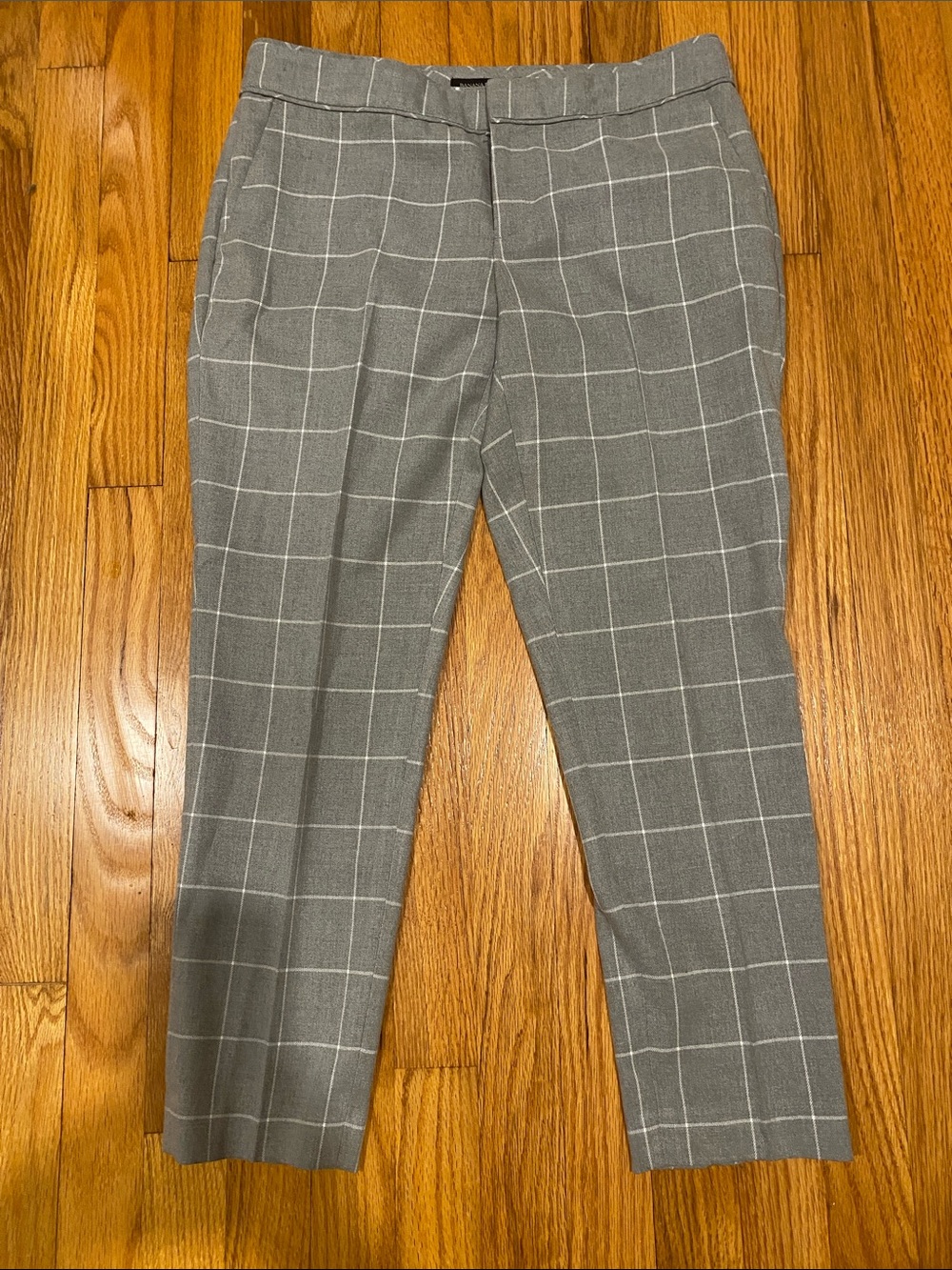 Banana Republic Grey Windowpane Trousers in Martin Fit